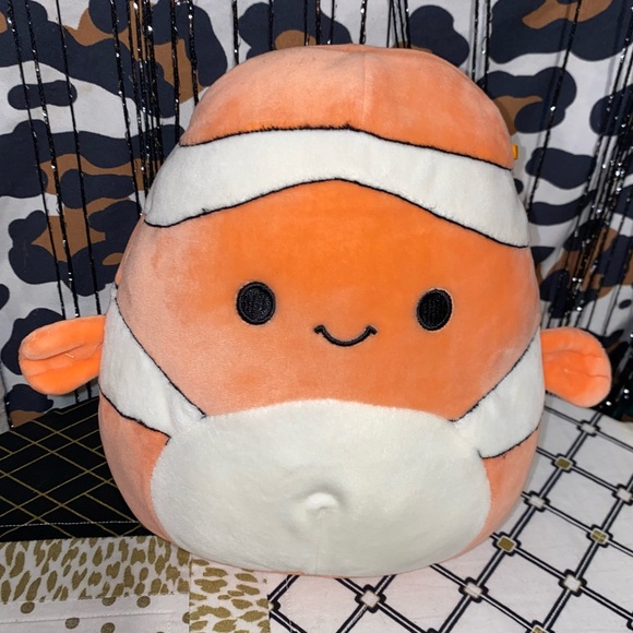 SQUISHMALLOWS KELLYTOY RICKY THE CLOWNFISH PLUSH ANIMAL PILLOW 8” - Picture 1 of 4